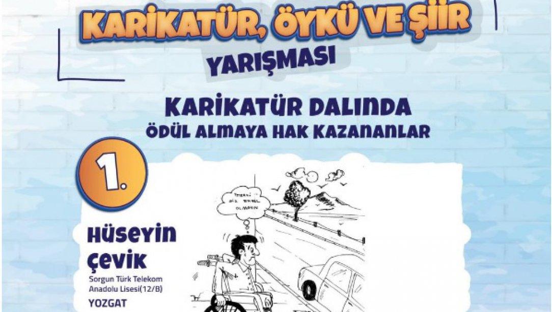 Karikatür Yarışmasında Türkiye Birincisi Olan Öğrencimizi Tebrik Ediyoruz